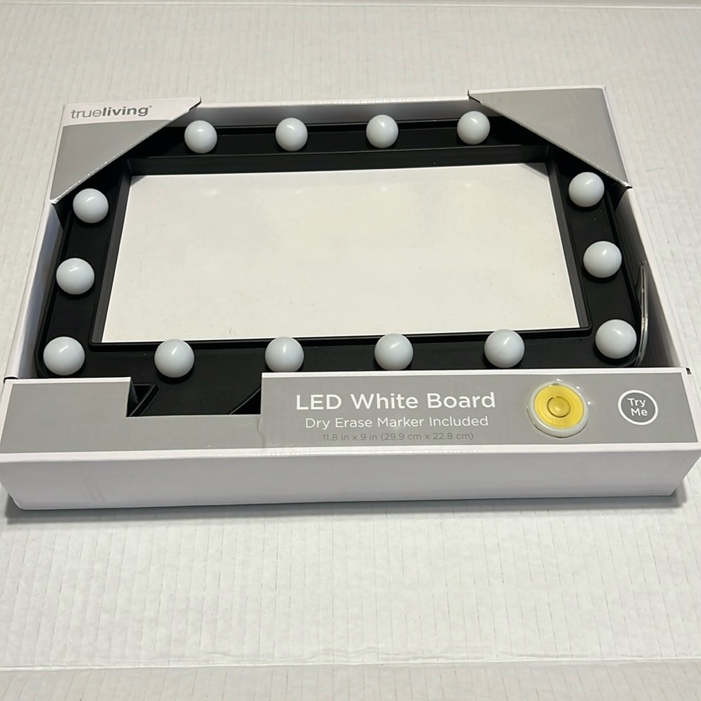 New Black Rectangular Callout Shape LED Dry Erase Board with Marker (102)
